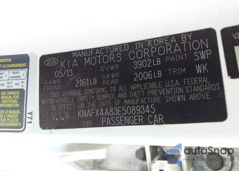 2014 Kia Forte Ex from USA, damaged, VIN KNAFX4A83E5089345